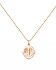 Vogue Cross-Tread:Solid Gold Footprint Necklace