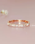 EndlessLove: Full Band Multi-Marquise Stackable Birthstone Ashes Ring