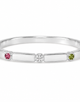Trinity Glow: Band Birthstone Breastmilk Ring-3mm in width