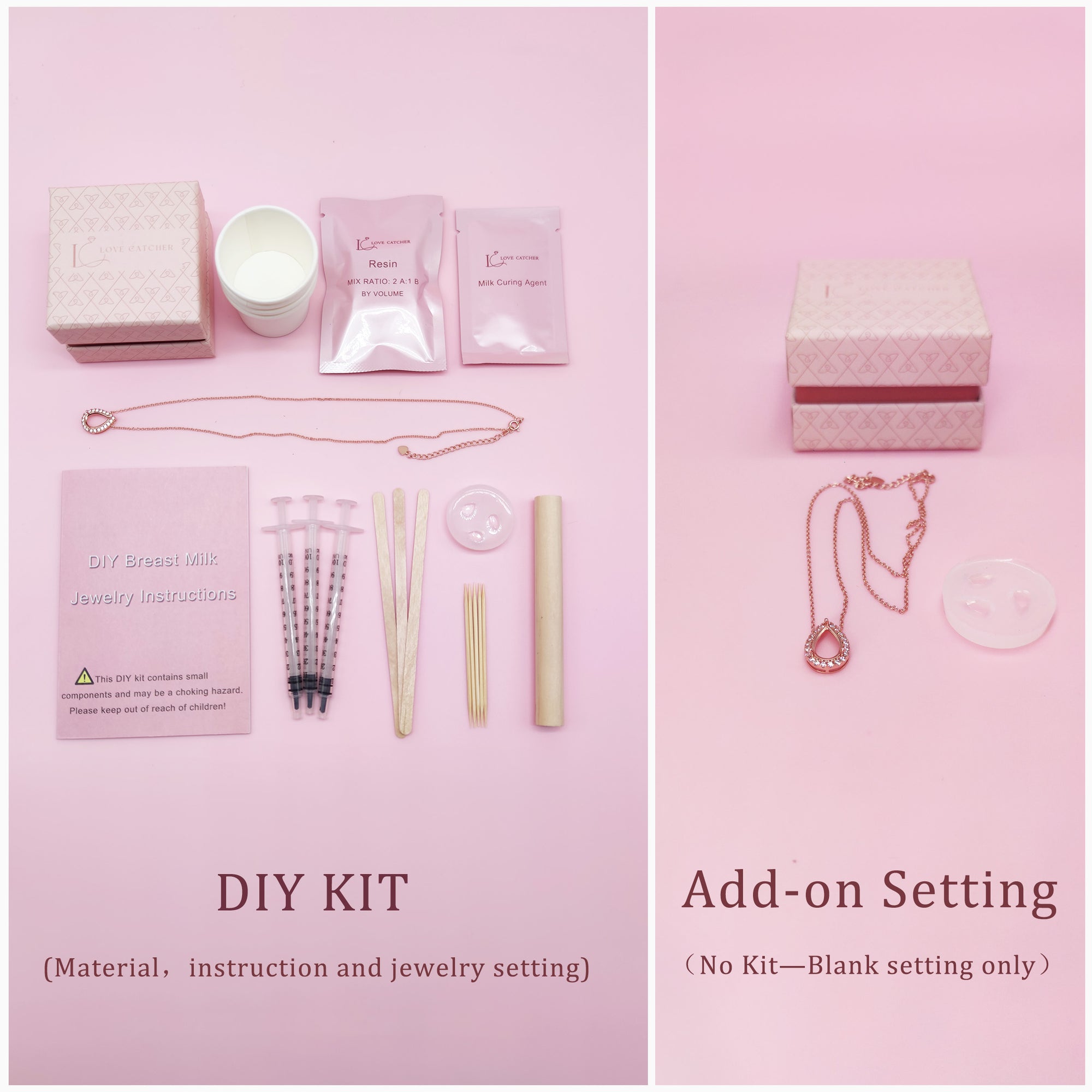 Sterling Silver X-Shape Breastmilk Ring (DIY KIT)