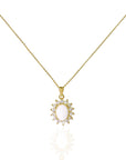 MilkTreasures: Starburst Oval Breastmilk Gold Necklace