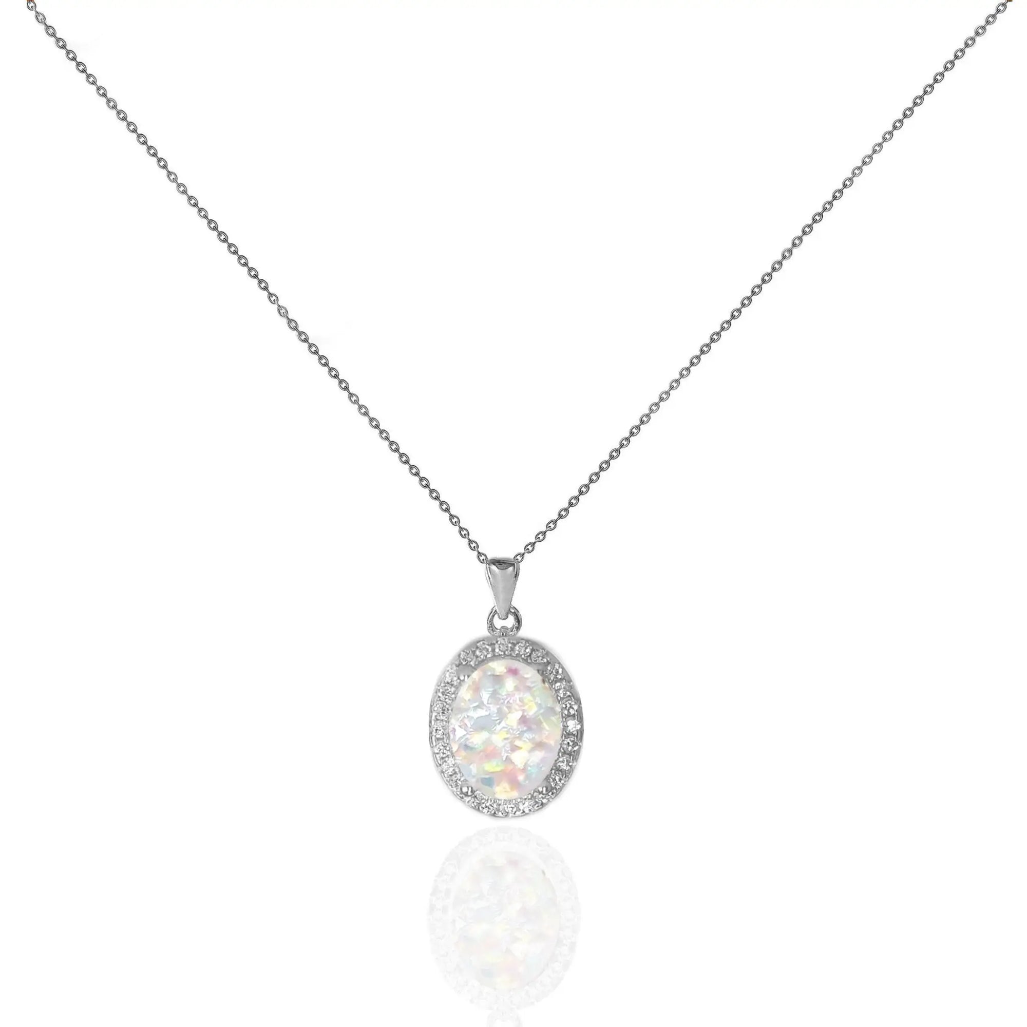 Ovaler Halo-Aschering &amp;amp; Halskette &amp;amp; Ohrringe aus Sterlingsilber (DIY-Kit)