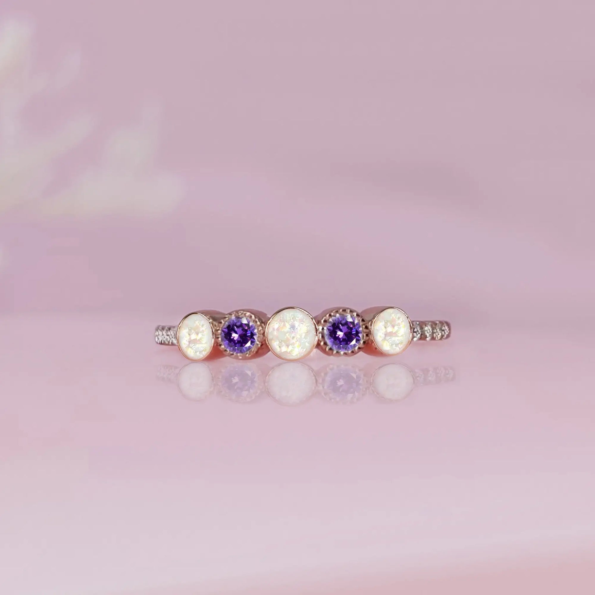 Handcrafted Birthstone Ashes Ring for Lasting Memories