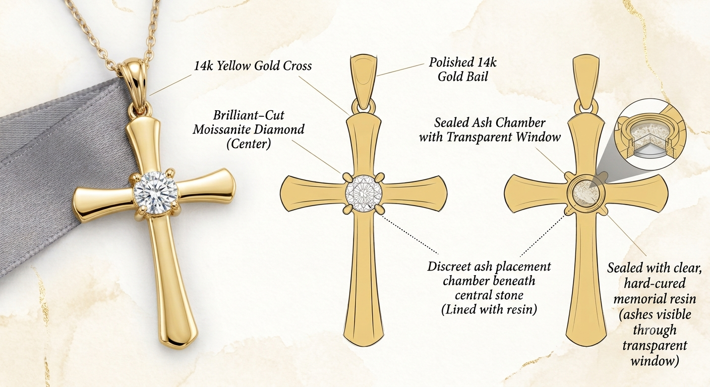 Customized Listing for Meaghan Rollins：Solid Gold Ashes Pendant