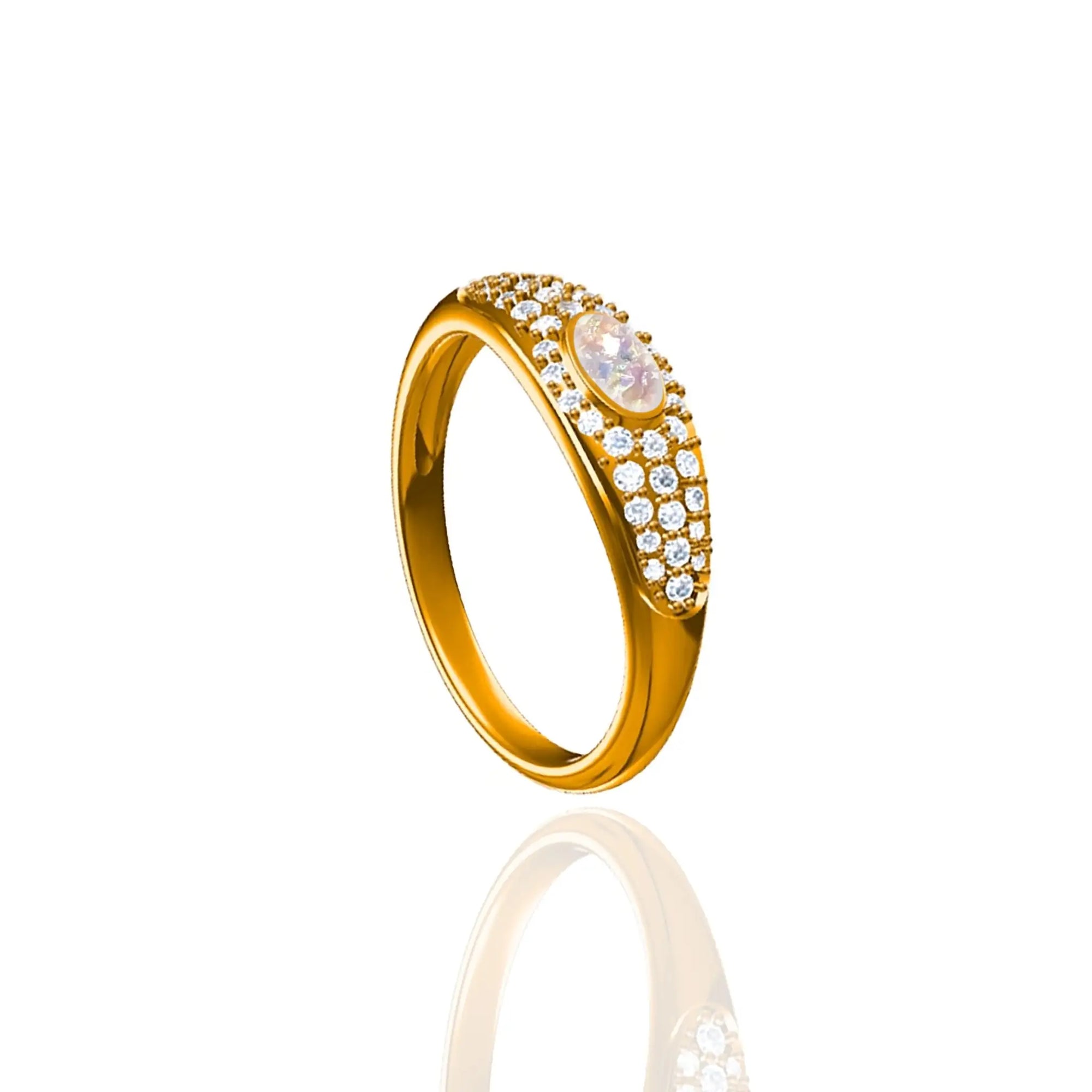 Celestial Glow Ashes Ring: Love in Every Detail