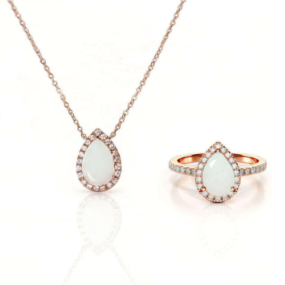 Silver Halo Teardrop Breastmilk Ring &amp; Necklace (DIY KIT)