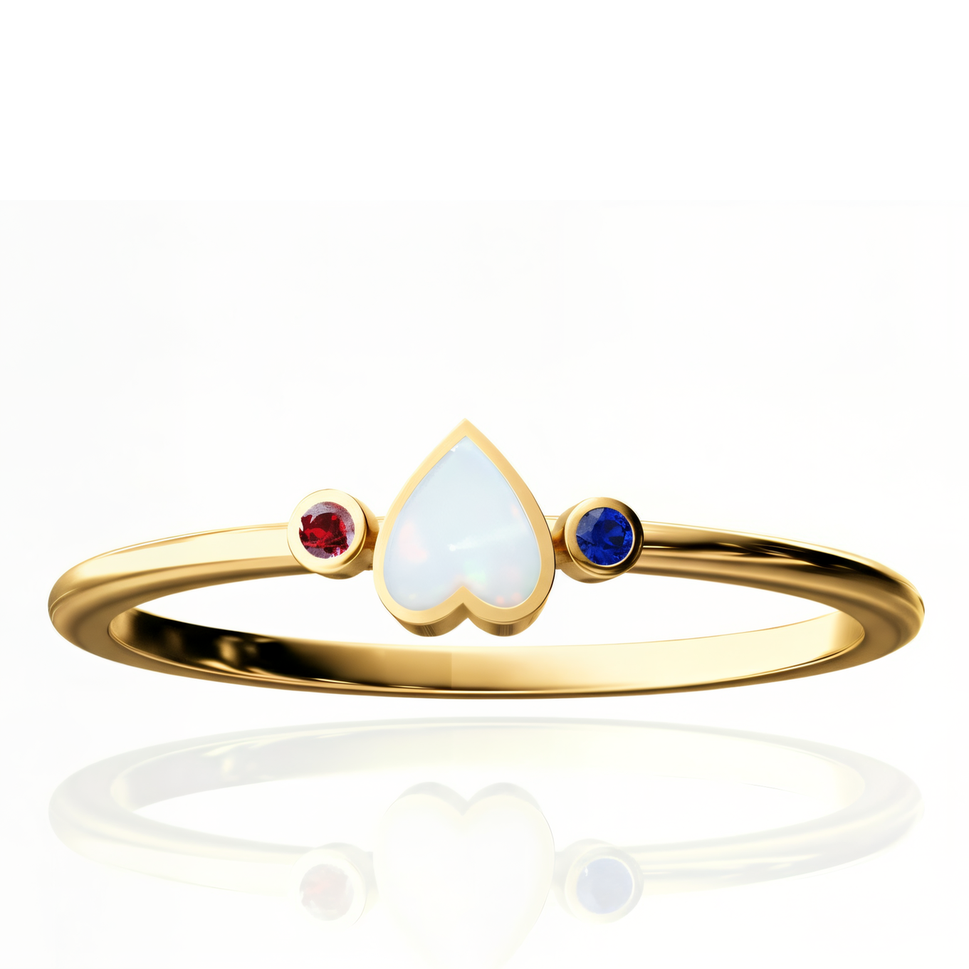 Anillo de leche materna con piedra de nacimiento "Brillo del corazón"