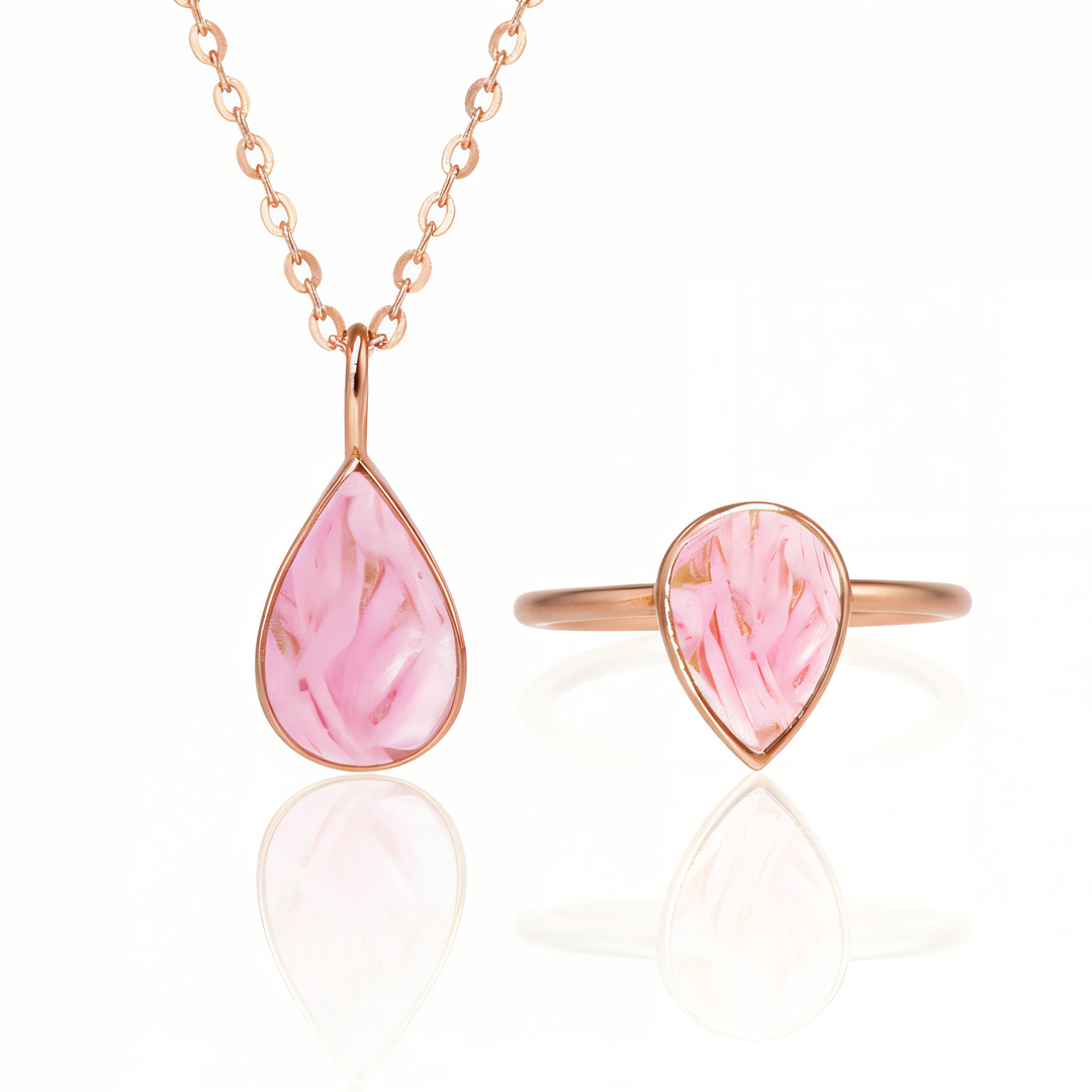 Sterling Silver Teardrop Pregnancy Test Ring &amp; Necklace (DIY KIT)