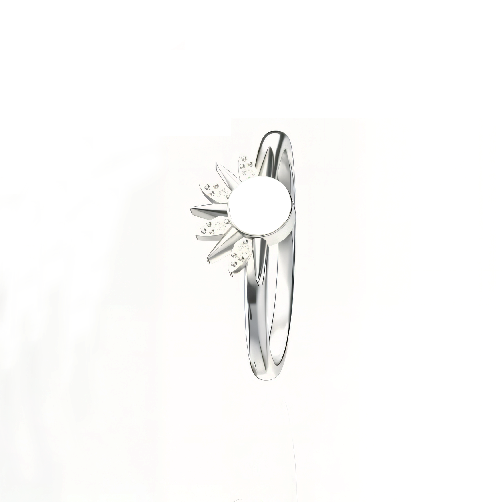 Lunar Radiance: Solid Gold Marquise Breastmilk Ring Set