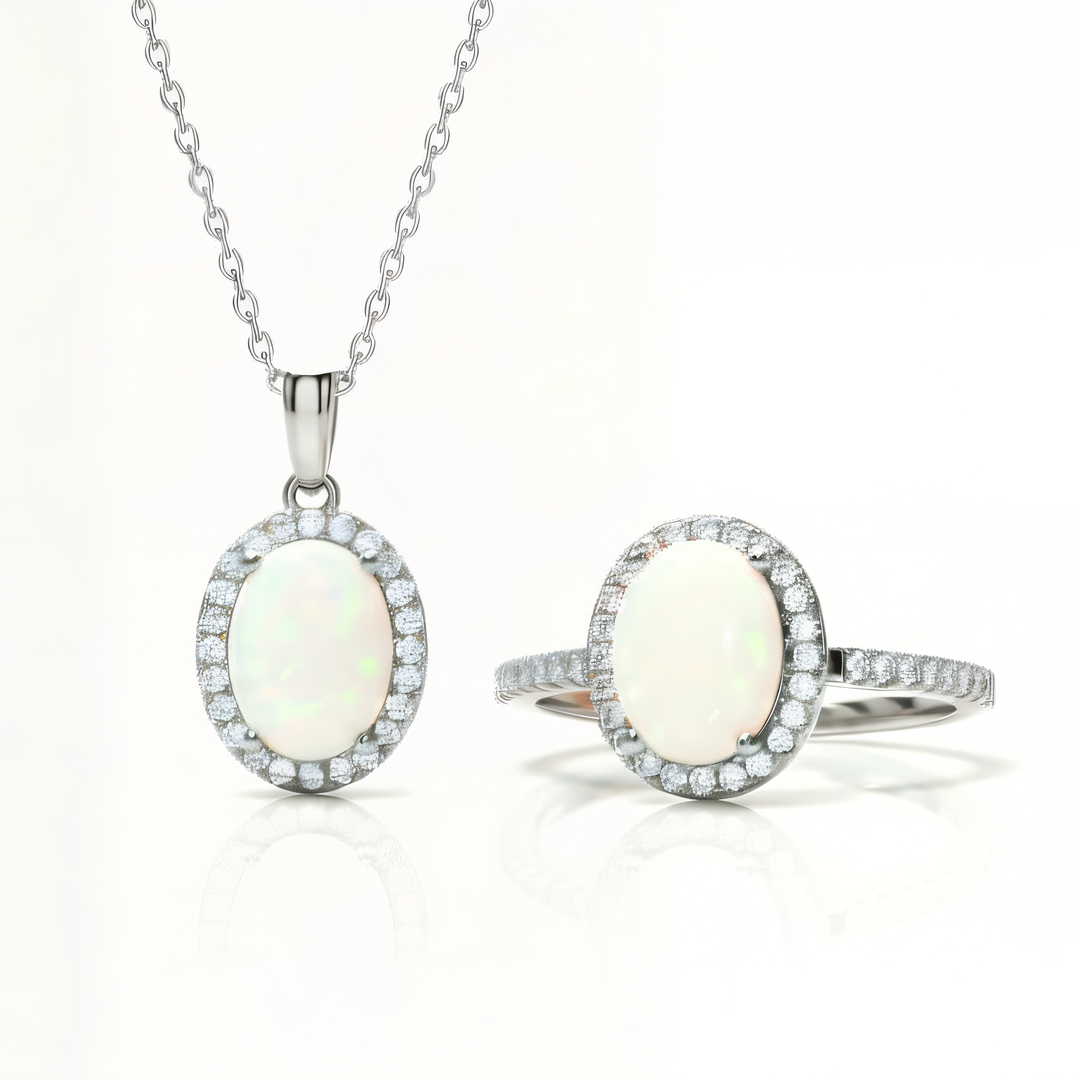 Sterling Silver Halo Oval Breastmilk Ring /Necklace /Earrings (DIY KIT)