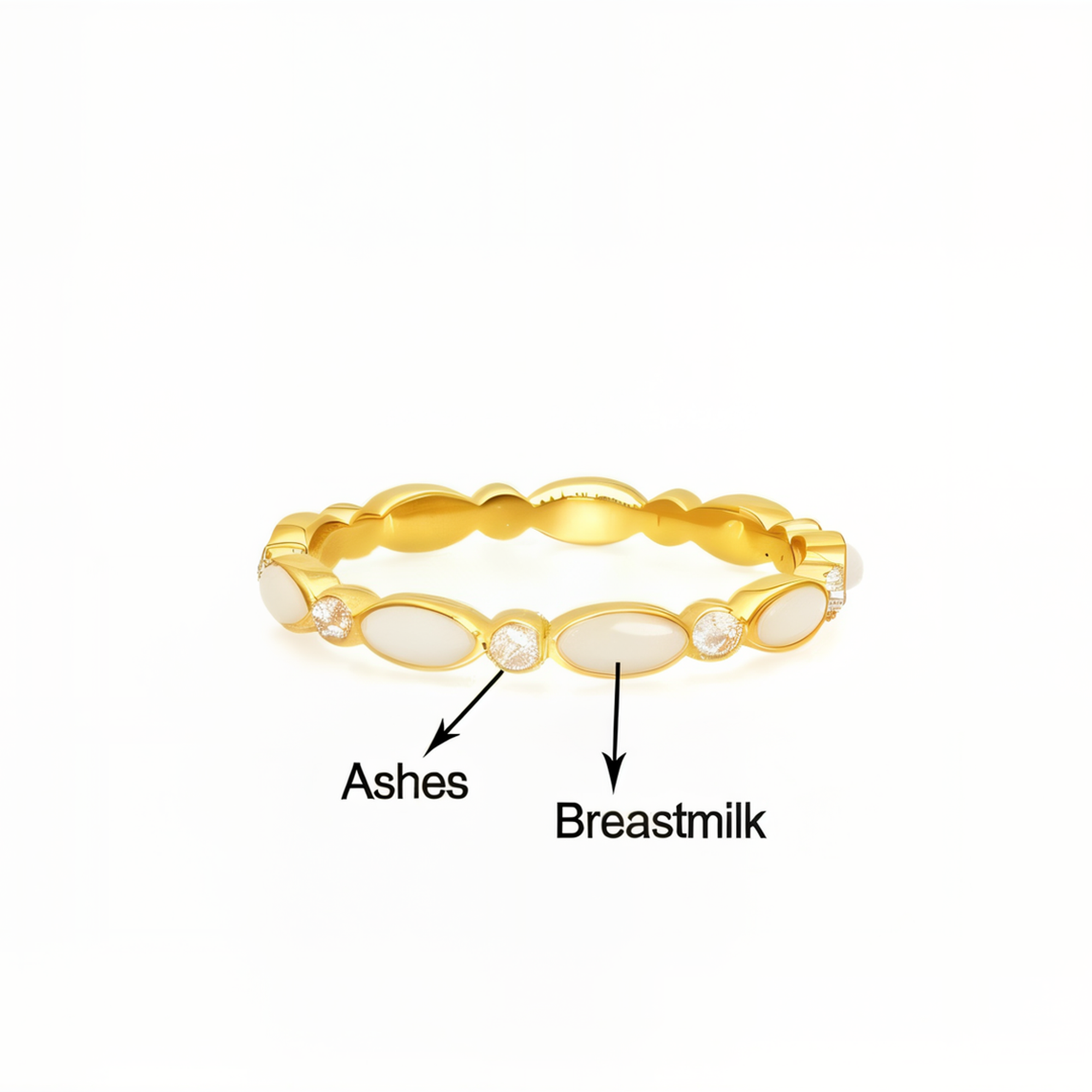 Multi-Marquise Stackable Breast  Milk &amp; Ashes Ring