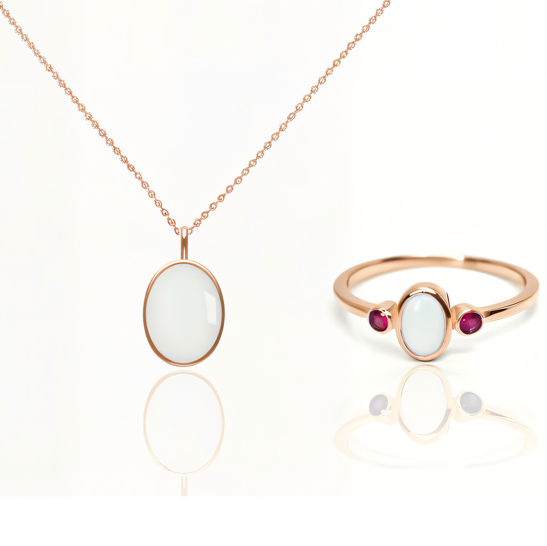 Collar ovalado de plata de ley con forma de leche materna (kit DIY)