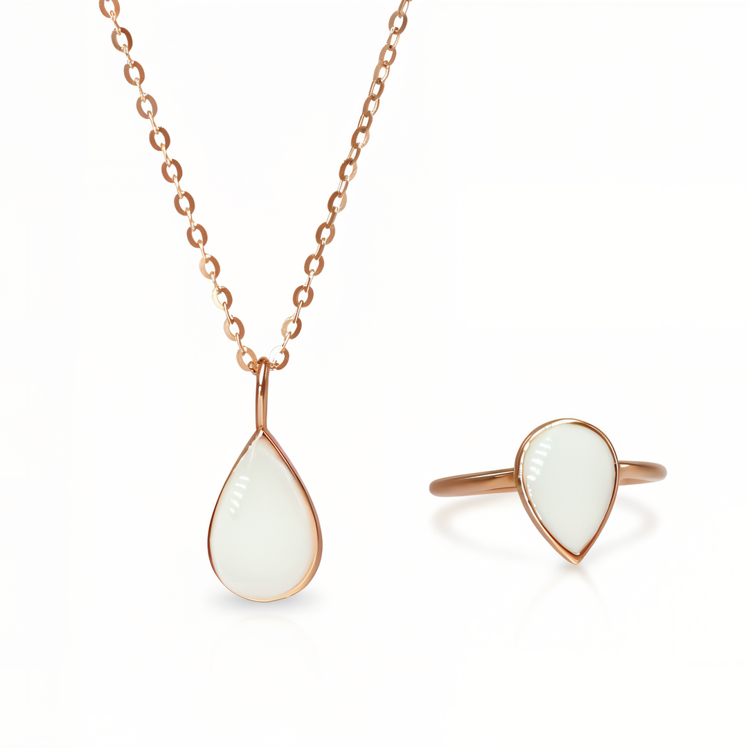 Muttermilchring und -kette in Tropfenform aus Sterlingsilber (DIY-KIT)