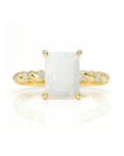 Twisted Elegance Band: Rectangular Twist Solid Gold Breast Milk Ring
