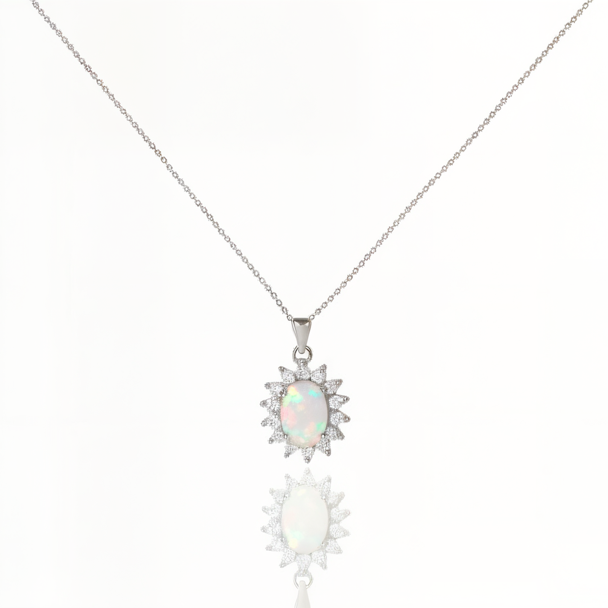 Sterling Silver Oval Halo Starburst Ashes Ring&amp;Necklace&amp;Earrings (DIY KIT)