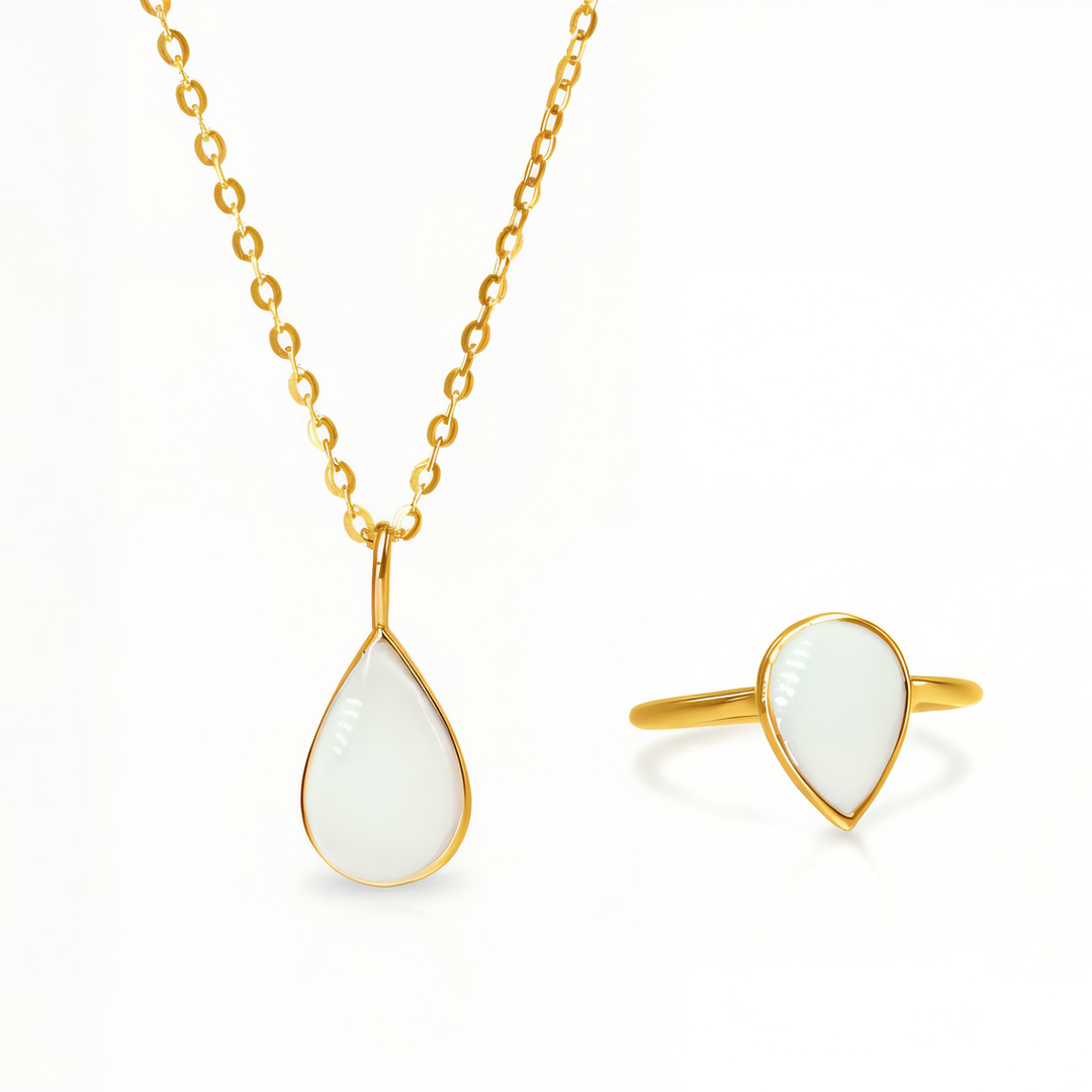 Muttermilchring und -kette in Tropfenform aus Sterlingsilber (DIY-KIT)