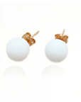 Elegant Solid Gold Breastmilk Pearl Earrings