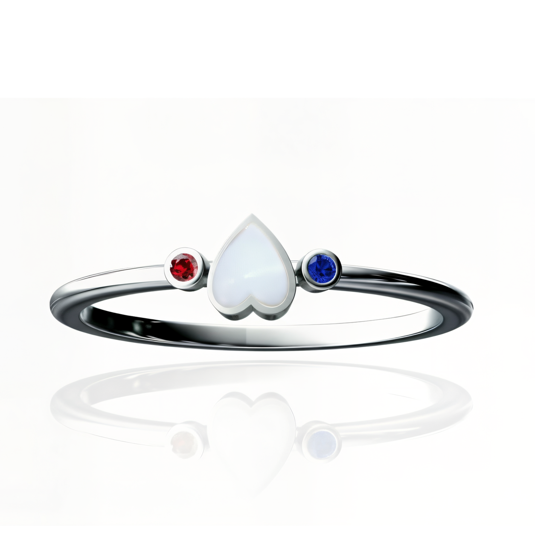 Anillo de leche materna con piedra de nacimiento "Brillo del corazón"