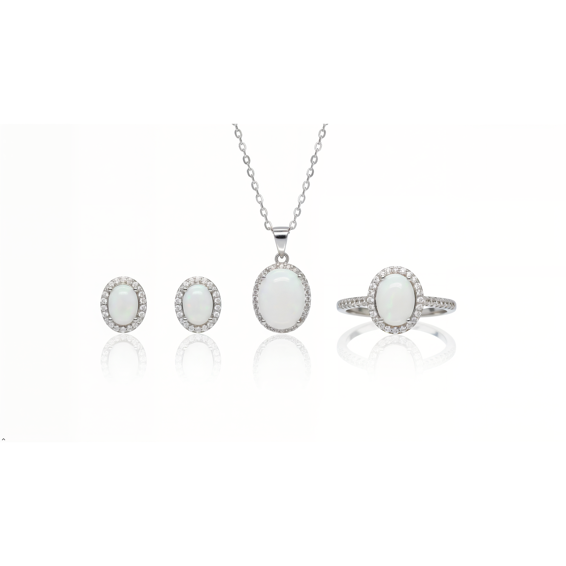 Sterling Silver Halo Oval Breastmilk Ring /Necklace /Earrings (DIY KIT)