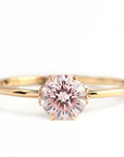 Rose Promise: Round Cut Moissanite Ashes Ring