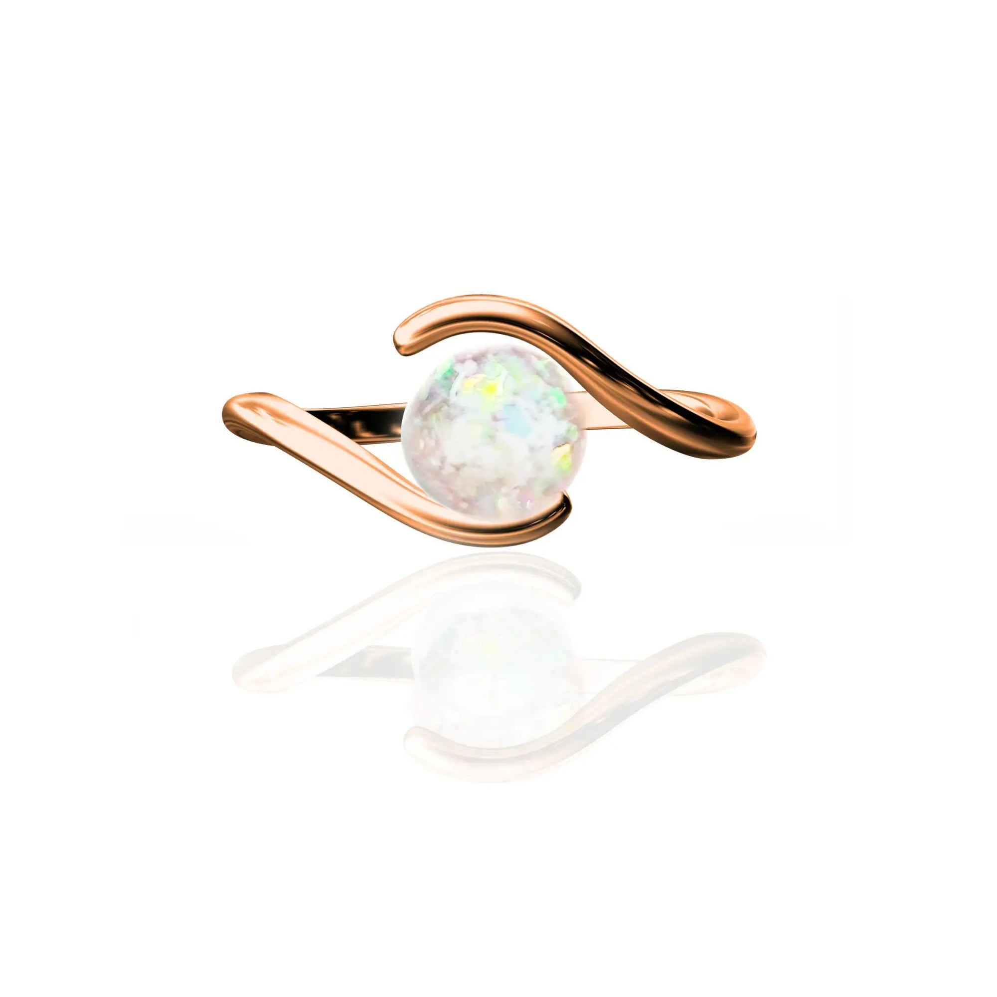 Handcrafted Flowing Light Ashes Ring for Cherished Memories