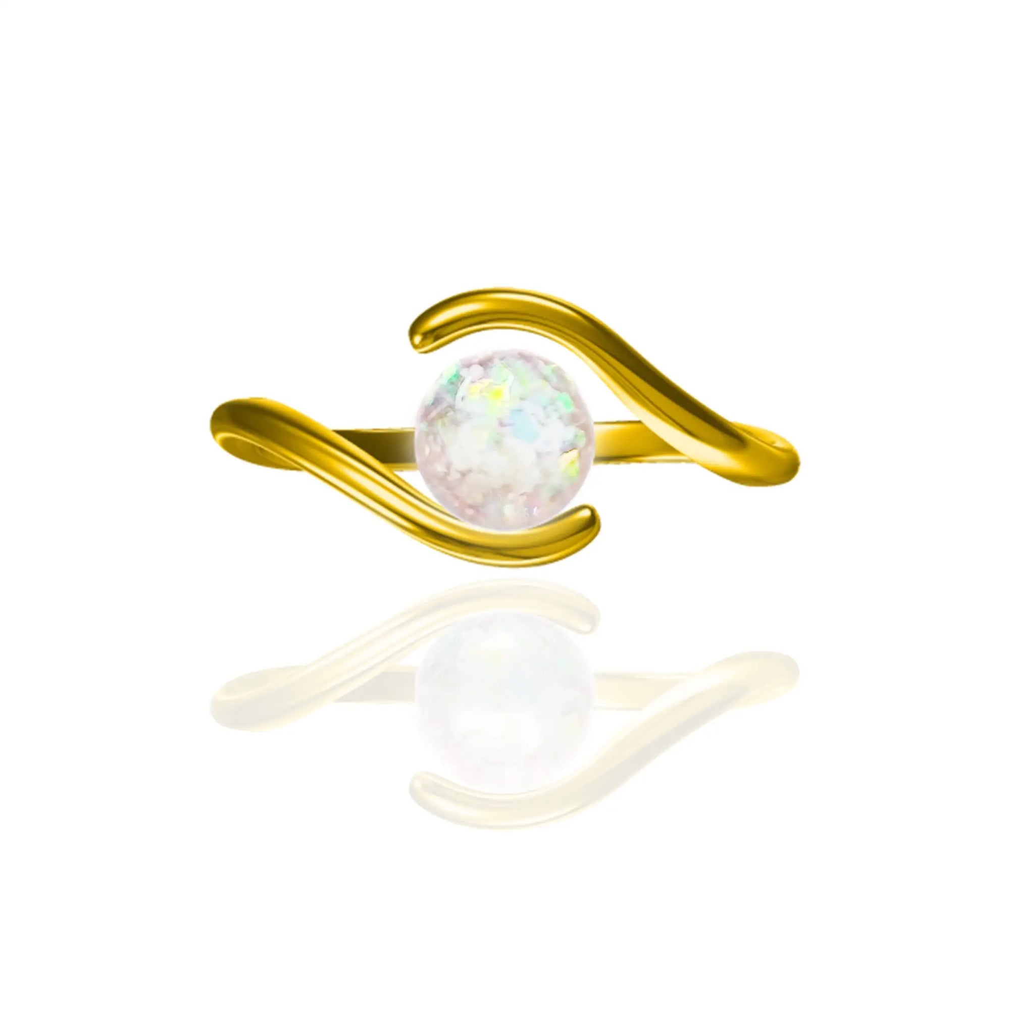 Handcrafted Flowing Light Ashes Ring for Cherished Memories