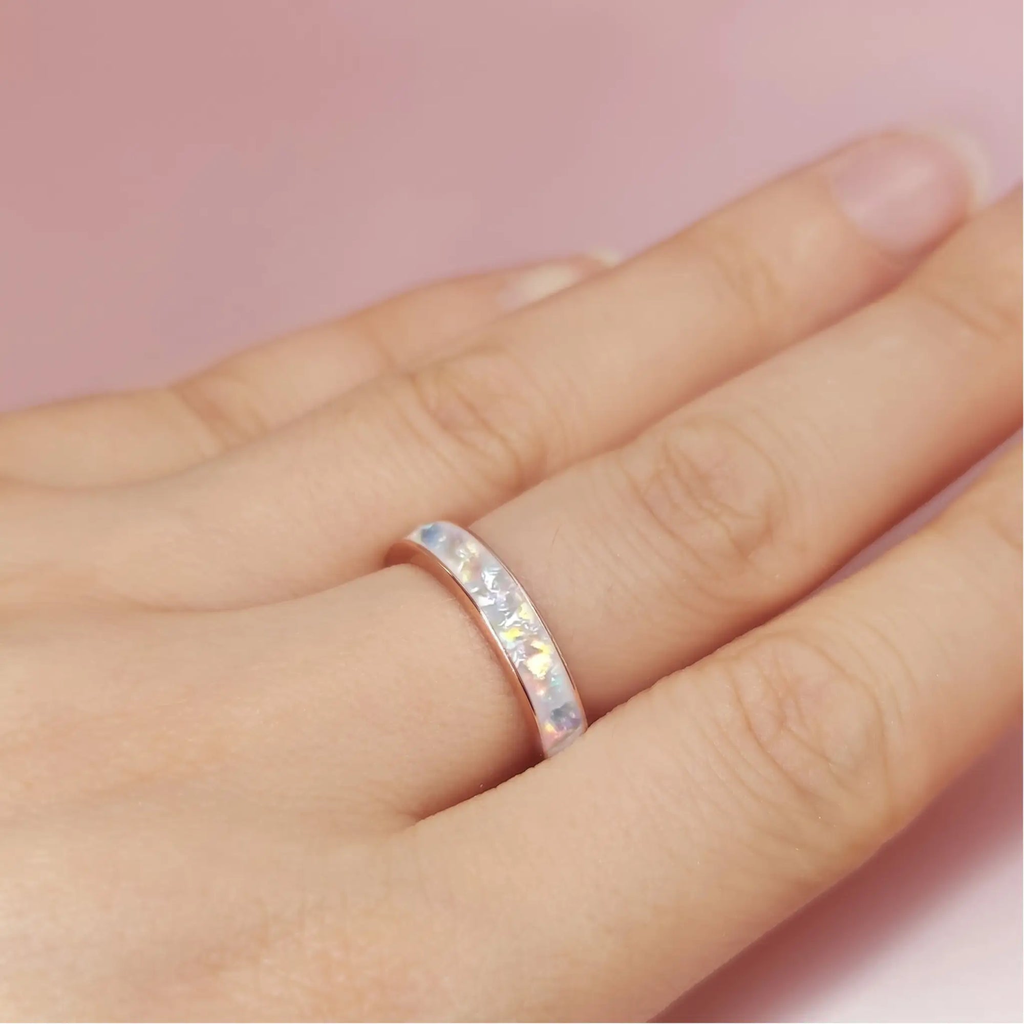 Handcrafted Ashes Ring - Sleek 3mm Memory Band