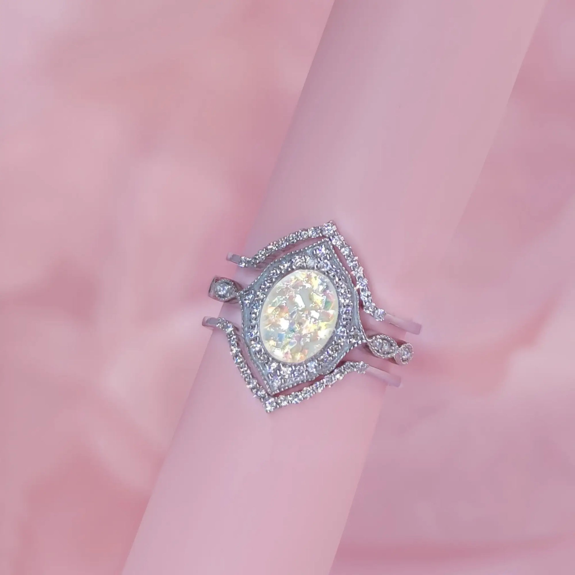 Eternal Eye Ashes Ring Set - Memorial Jewelry Keepsake