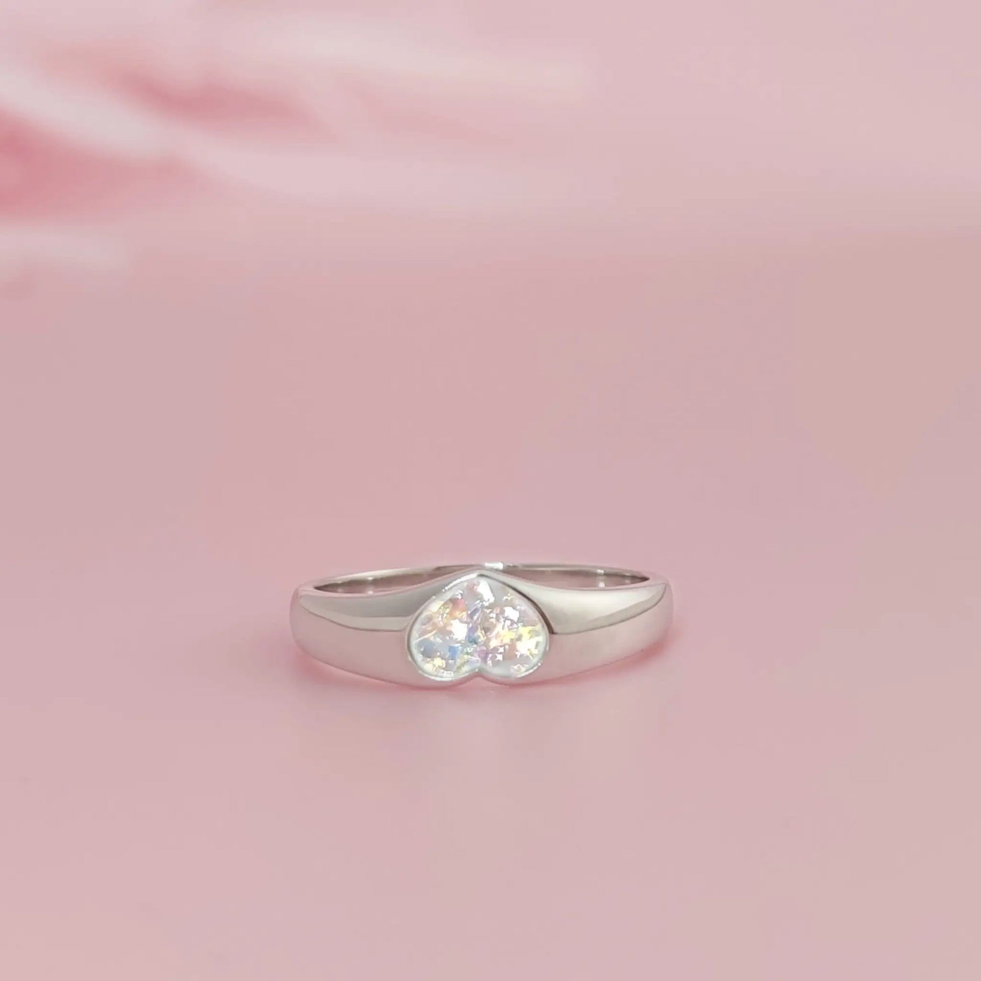 Eternal Heart: Elegant Ashes Memorial Ring