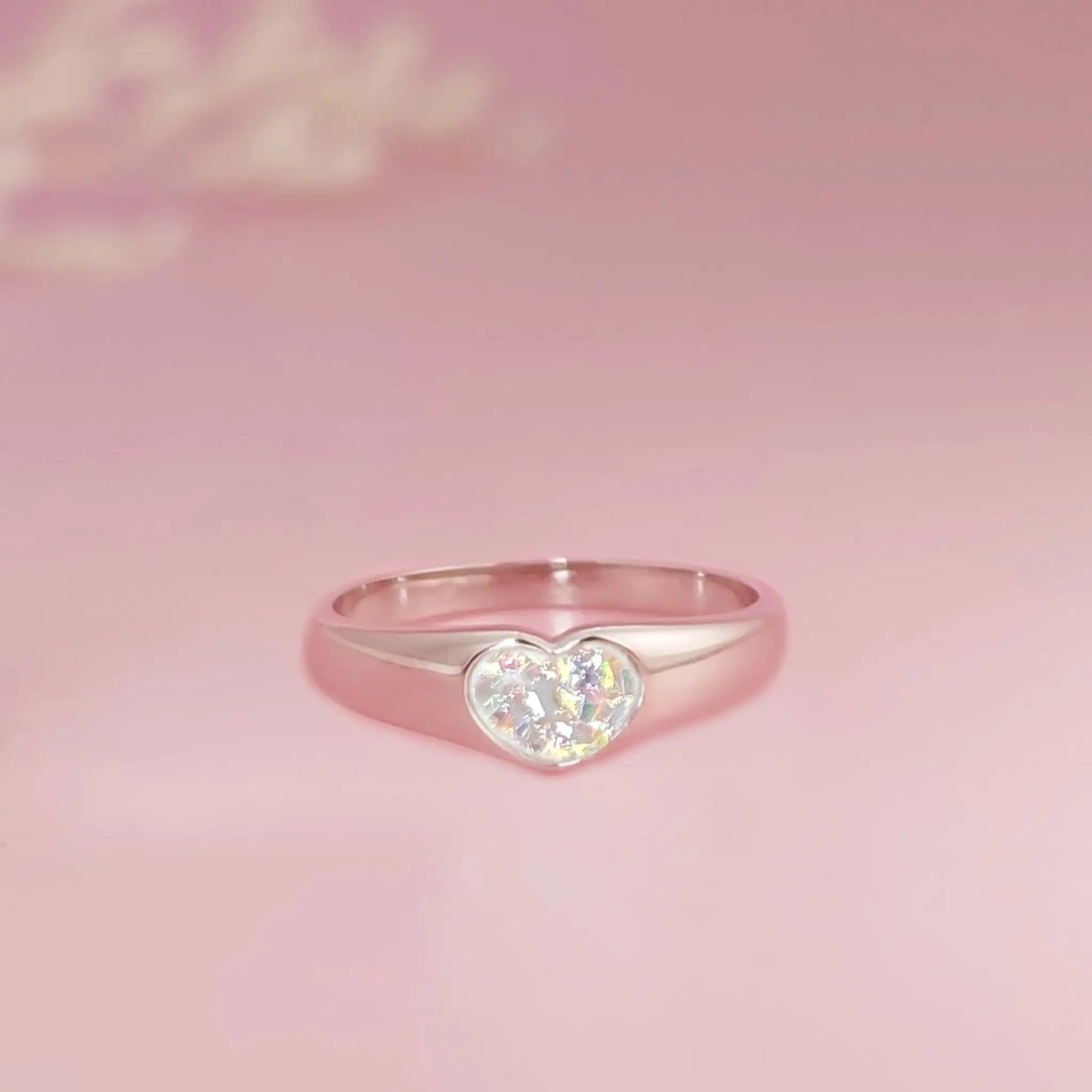 Eternal Heart: Elegant Ashes Memorial Ring