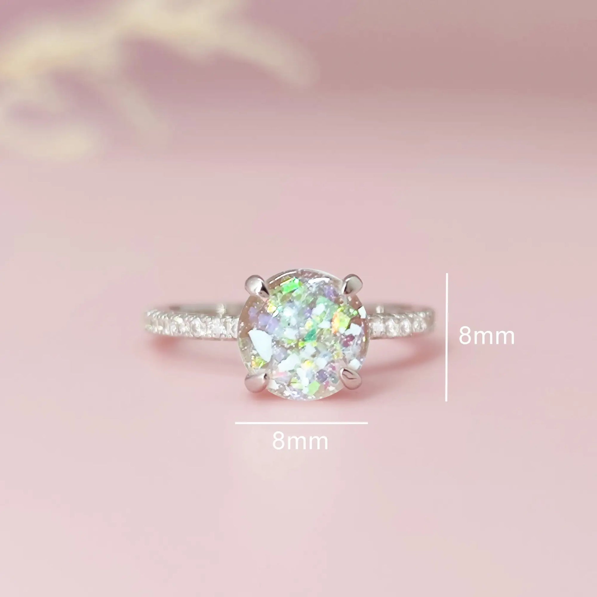 Iridescent Ashes Ring | Memorial Keepsake Jewelry