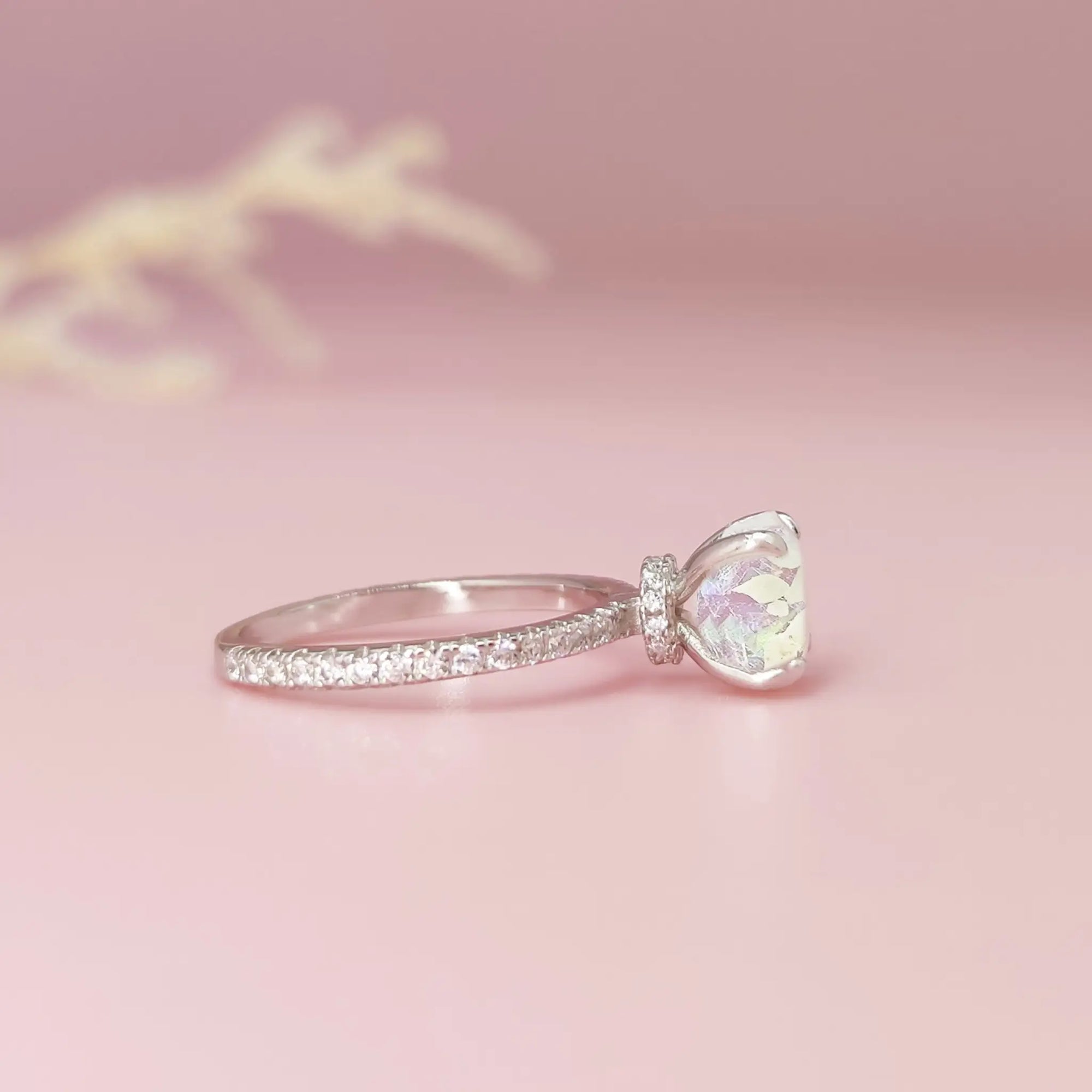 Iridescent Ashes Ring | Memorial Keepsake Jewelry