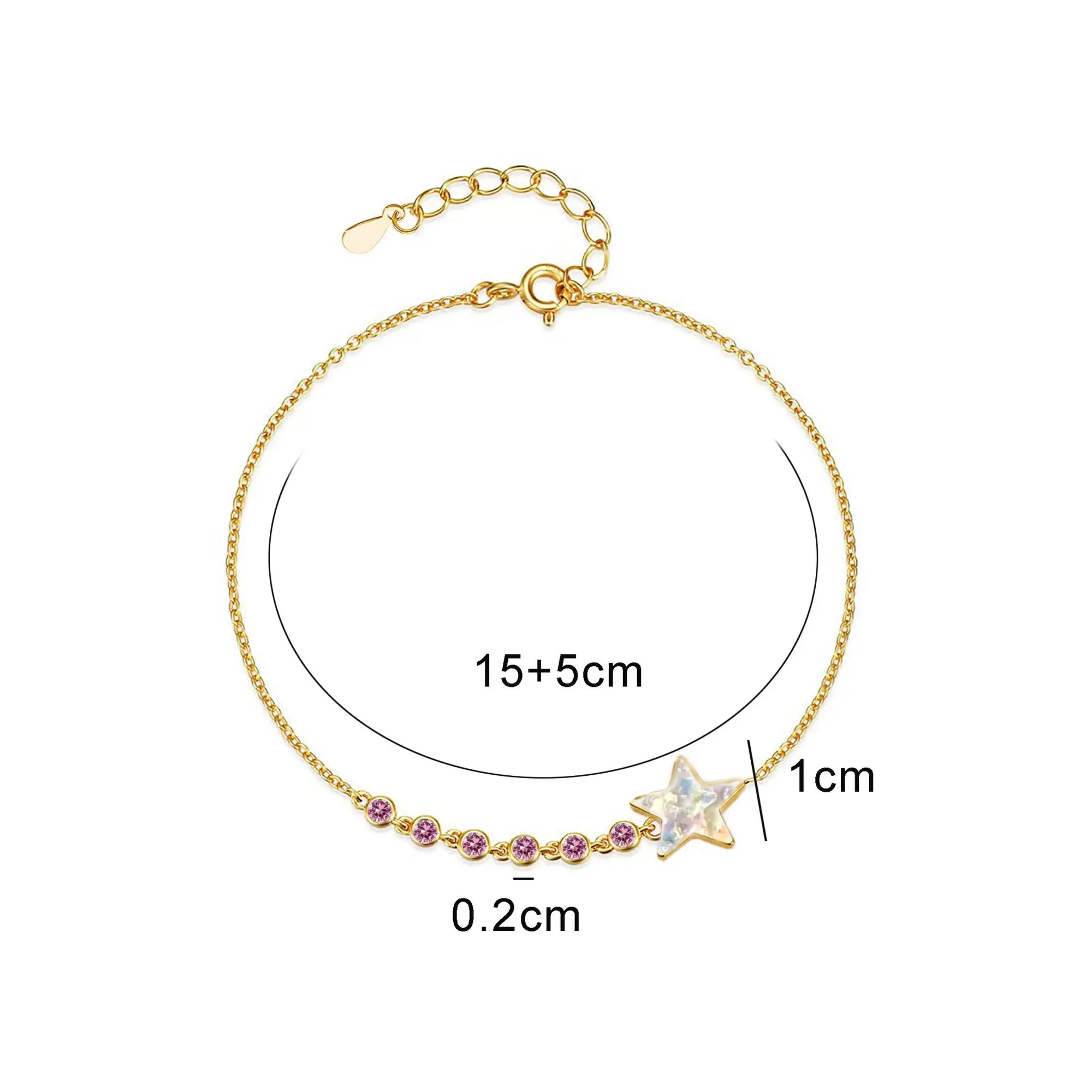 Handcrafted Ashes Bracelet - Glinting Star Design