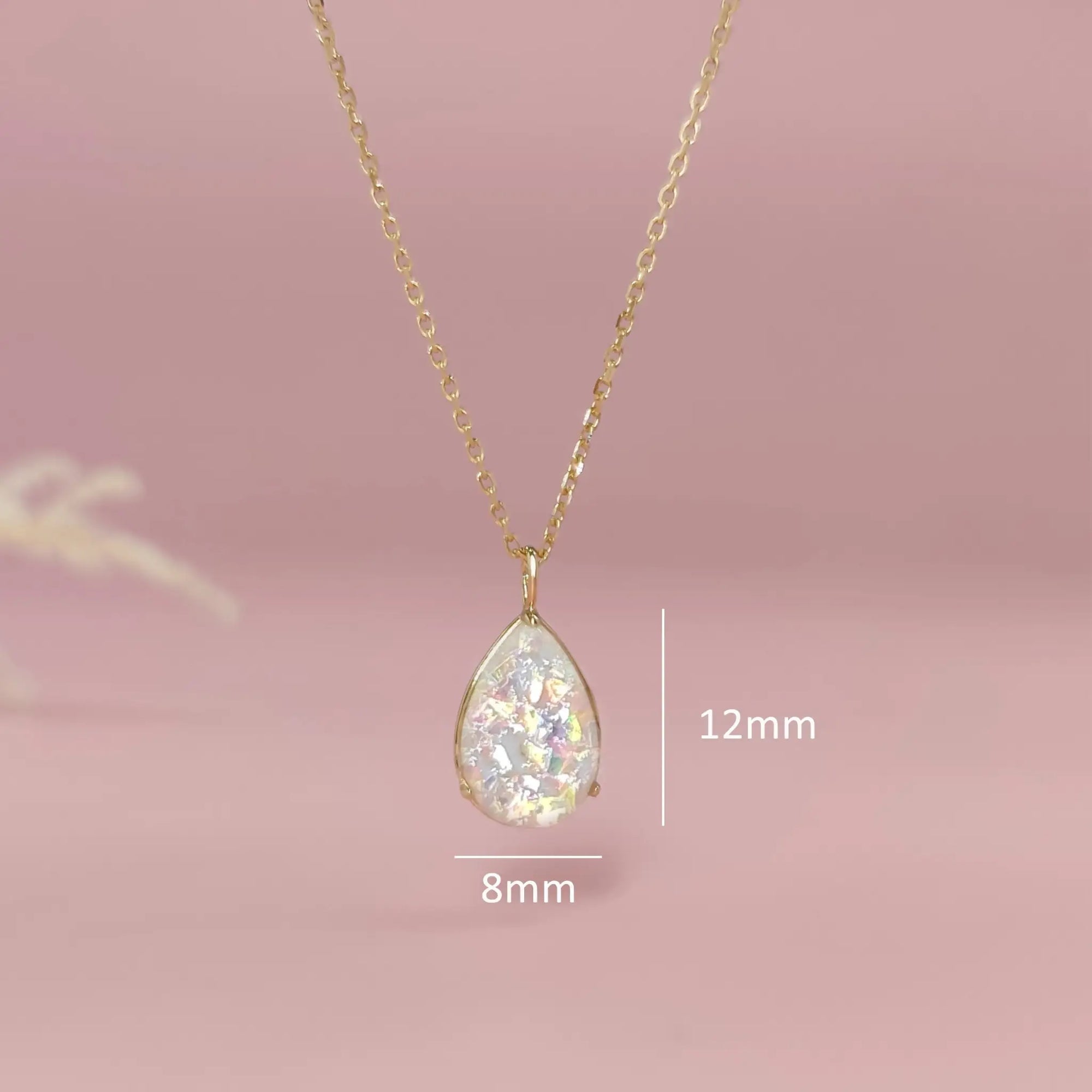 Glisten Drop: Gold Teardrop Memorial Ashes Necklace