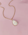 Glisten Drop: Gold Teardrop Memorial Ashes Necklace