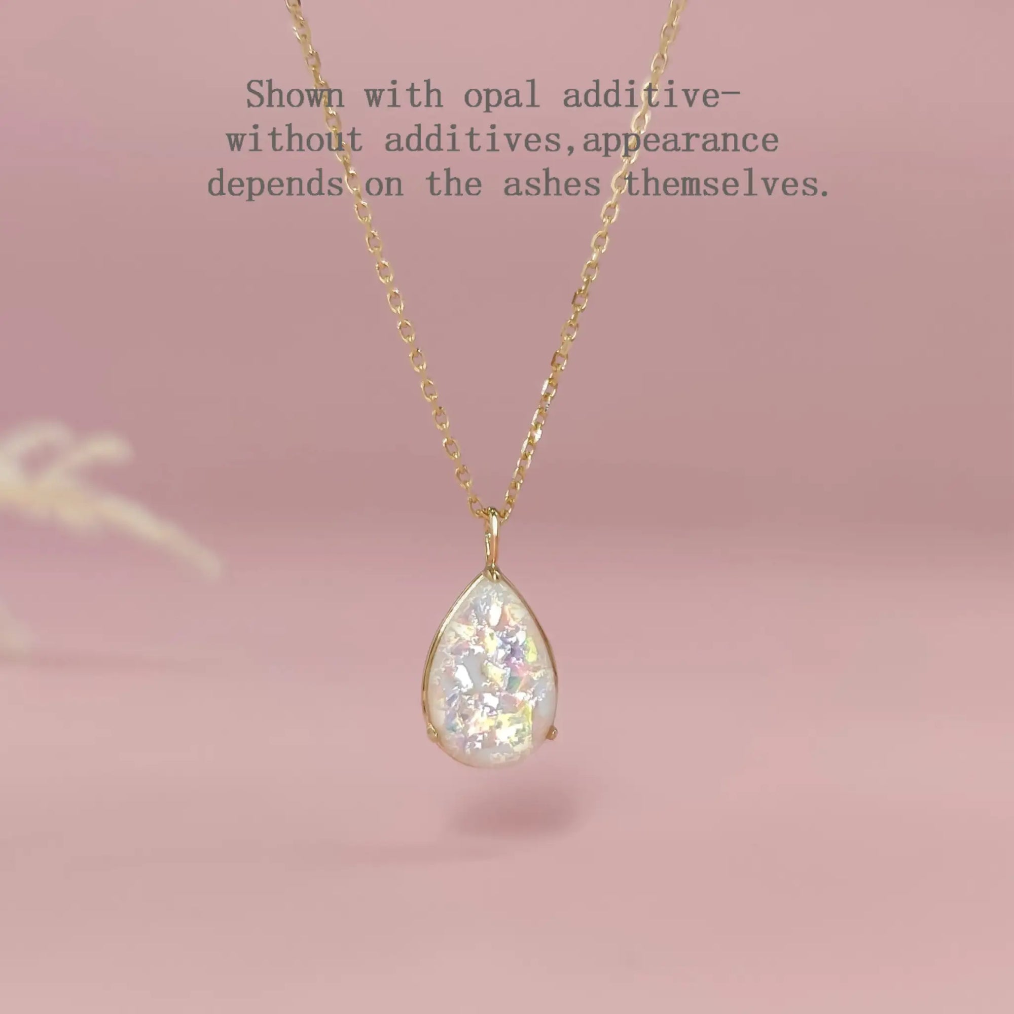 Glisten Drop: Gold Teardrop Memorial Ashes Necklace