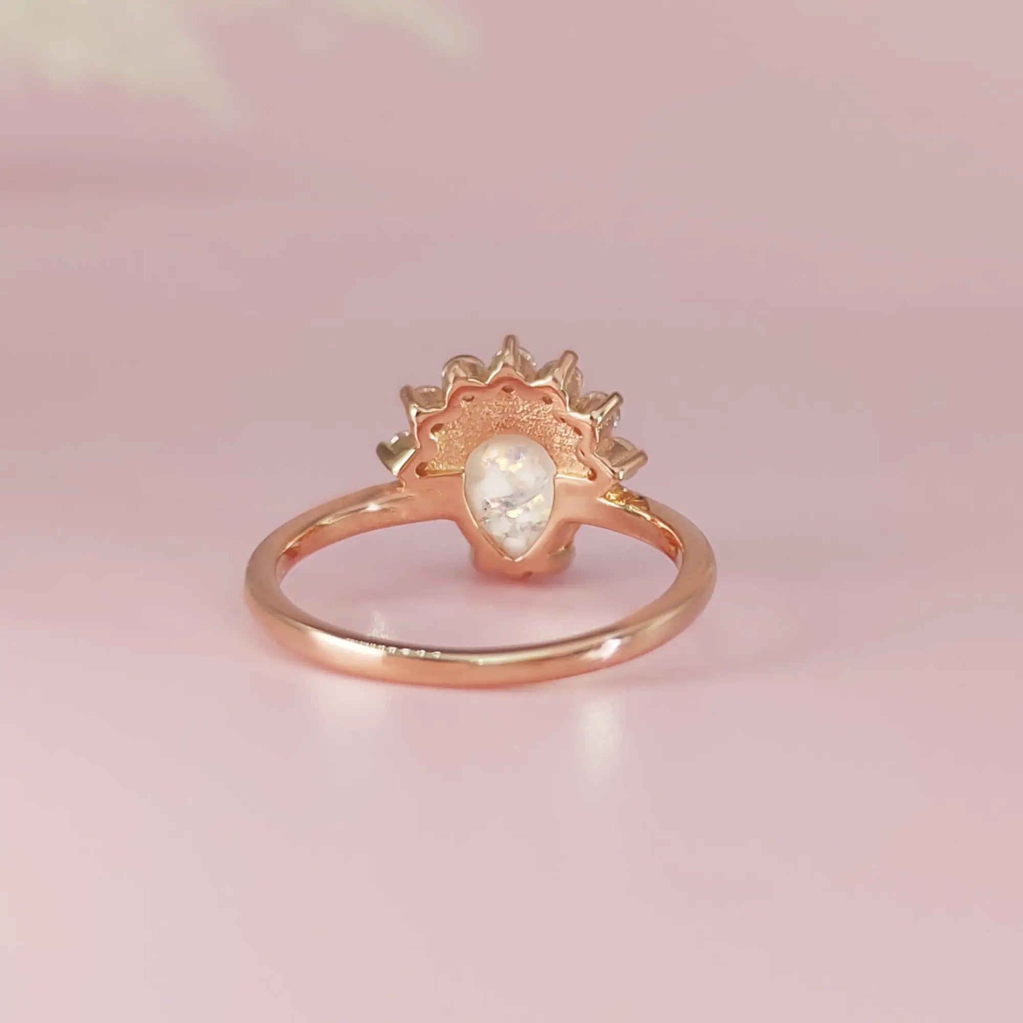 Handcrafted Ashes Ring: Glistening Crown Design