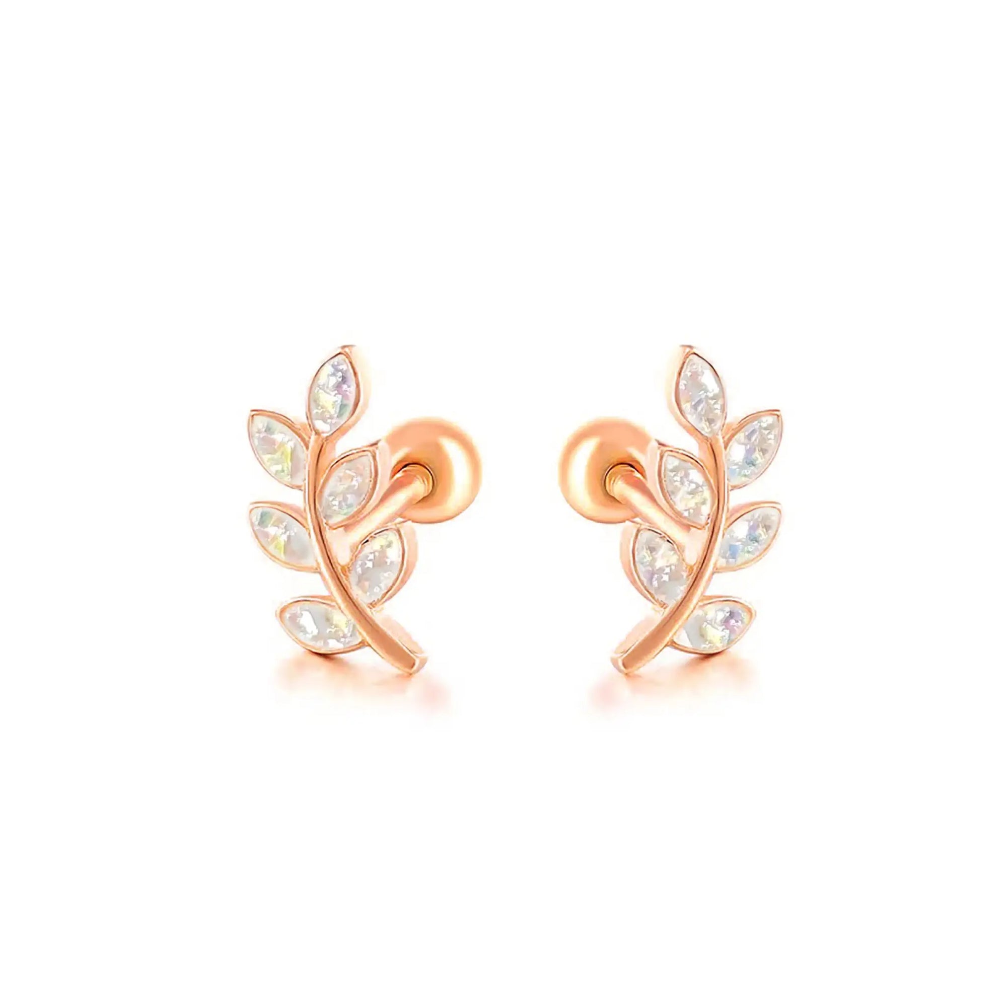 Handcrafted Golden Laurel Ashes Earrings for Remembrance
