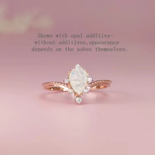 Teardrop Ashes Ring - Elegant Memorial Jewelry