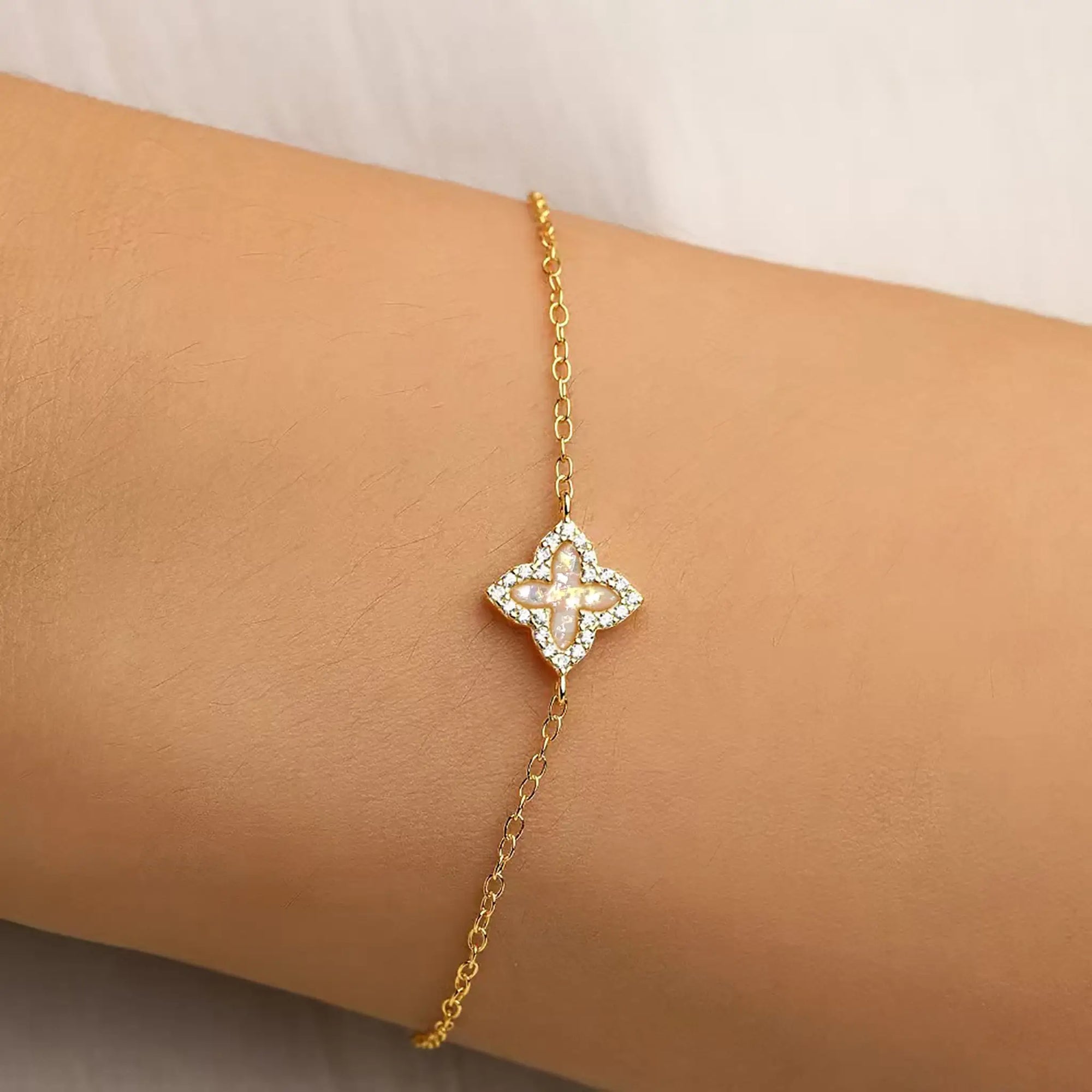 Lucky Blossom: Custom Cremation Ashes Bracelet