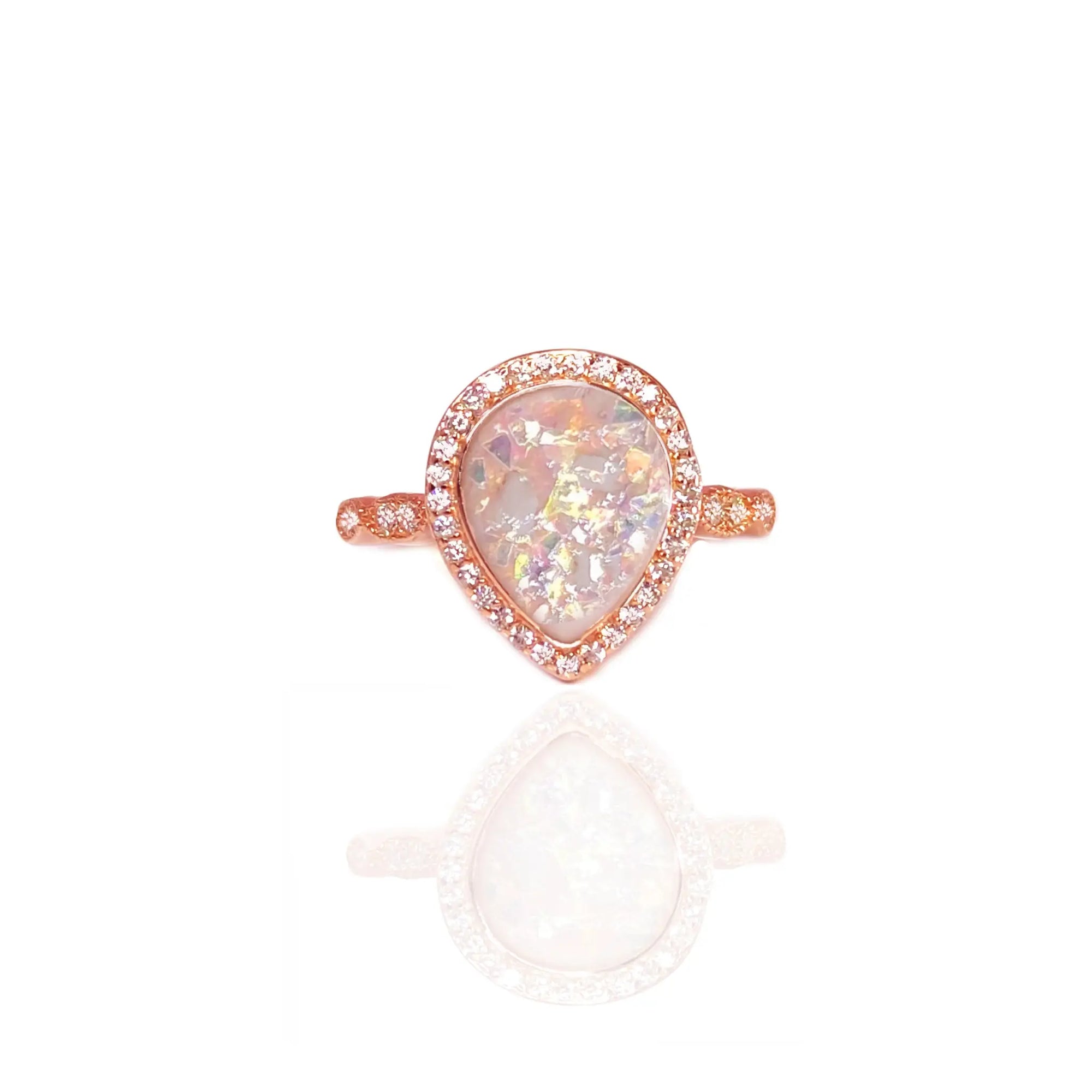 Handcrafted Lumina Essence Ashes Ring in Rose Gold