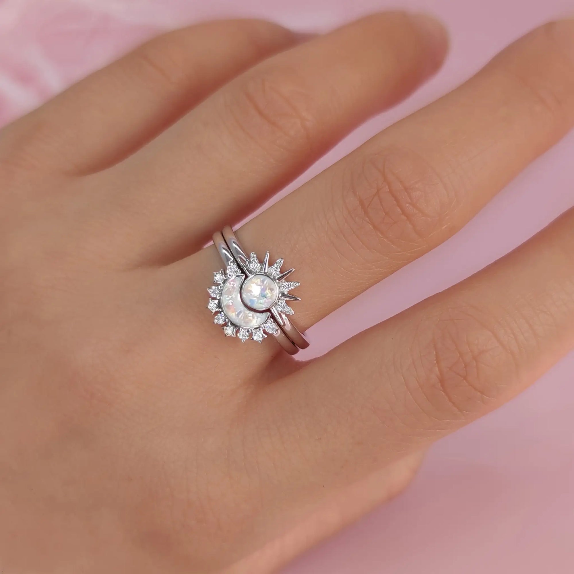 Lunar Radiance: Ashes Ring silver-gold-ashes-ring set拥日之月