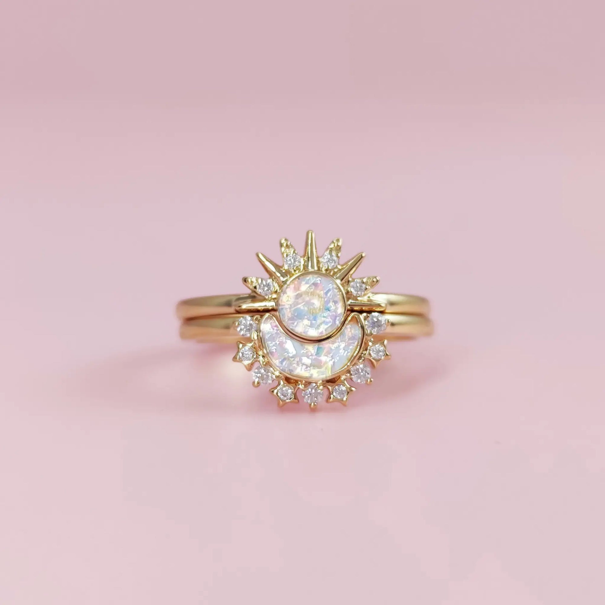 Lunar Radiance: Ashes Ring silver-gold-ashes-ring set拥日之月