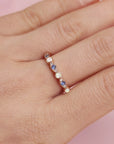 Handcrafted Gold Birthstone Ashes Stackable Ring
