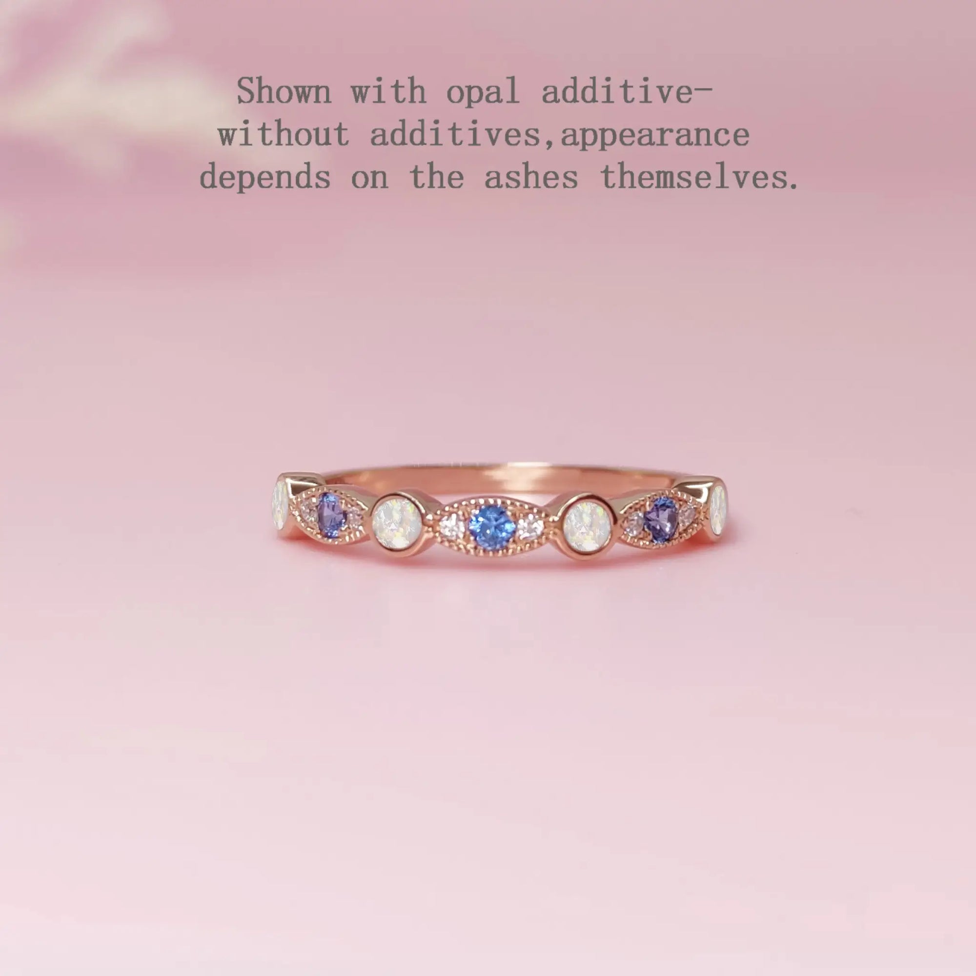 Handcrafted Gold Birthstone Ashes Stackable Ring