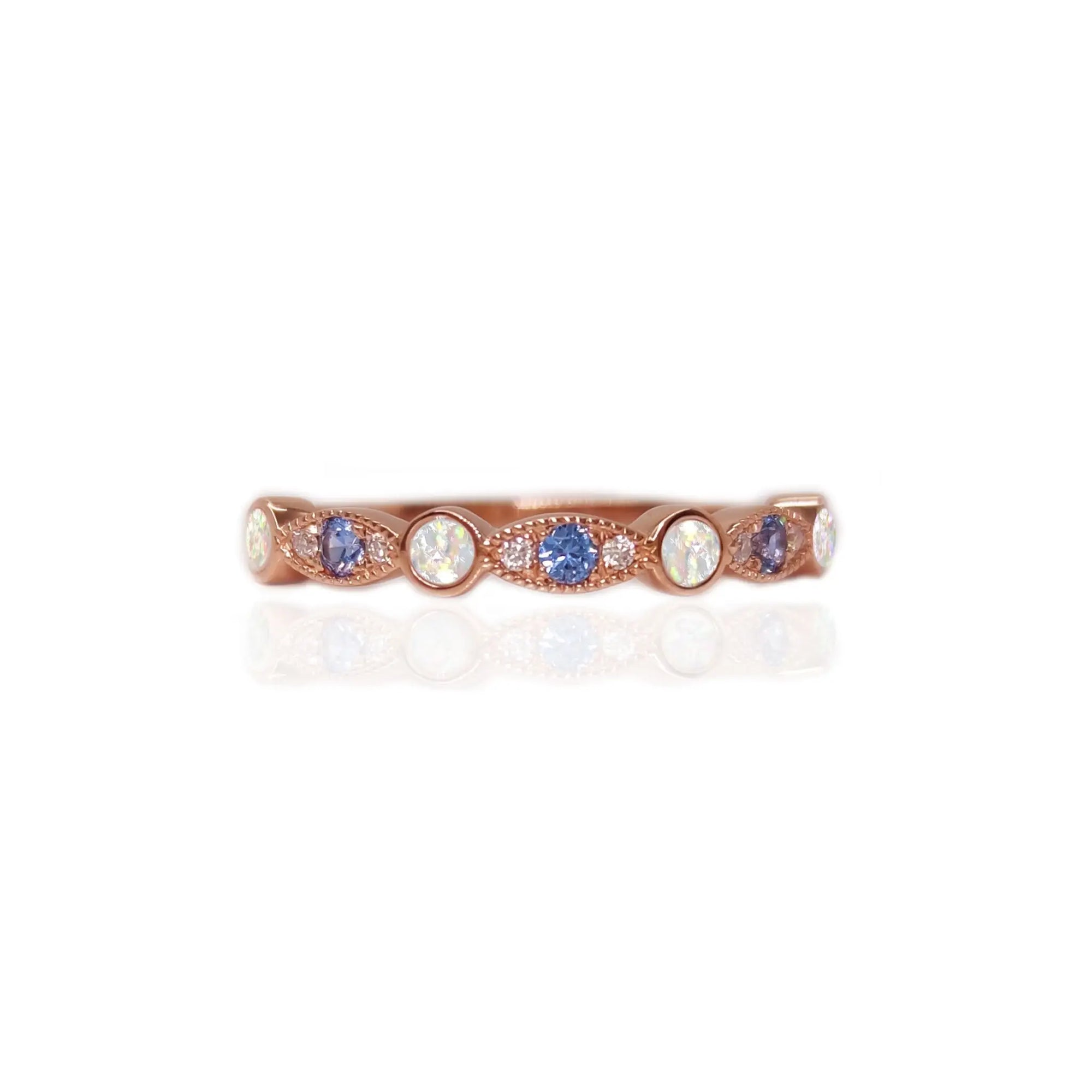 Handcrafted Gold Birthstone Ashes Stackable Ring
