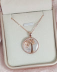 LifeTree: Round Breastmilk & Baby Hair Gold Necklace