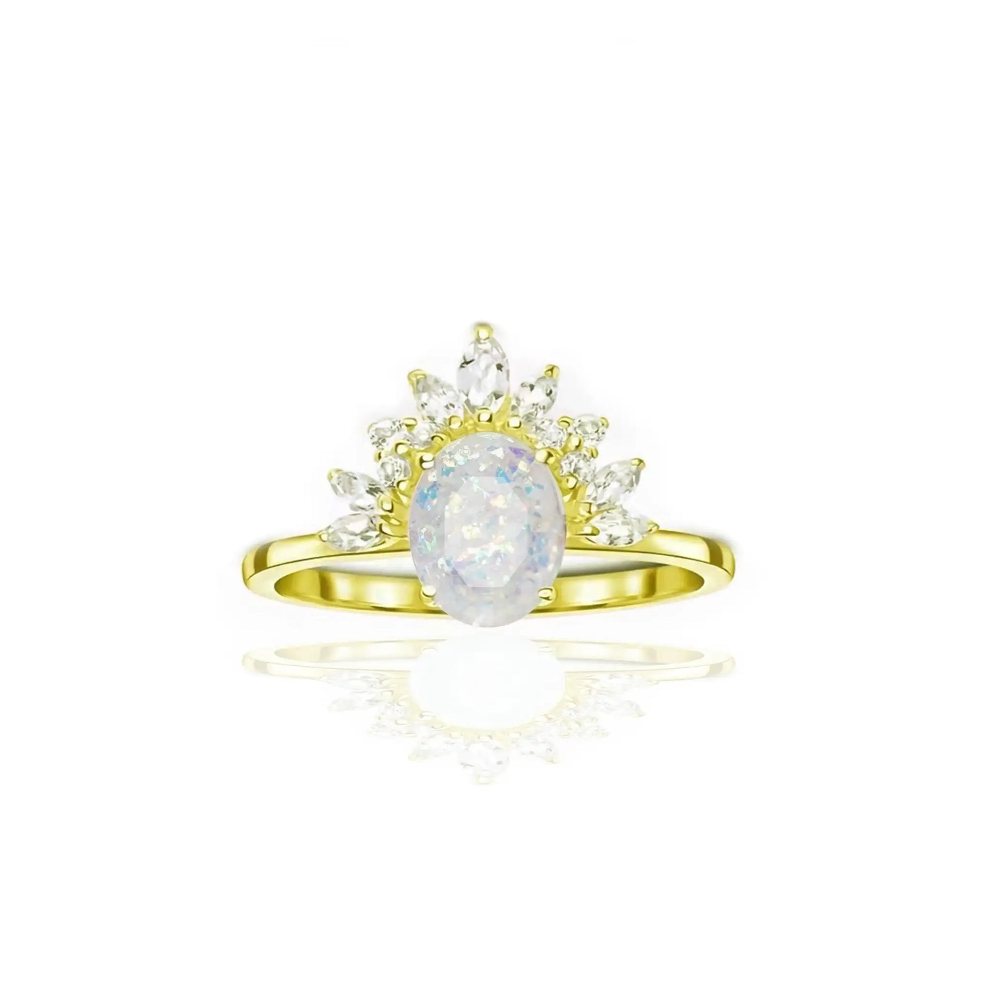 Handcrafted Radiant Crown Ashes Ring