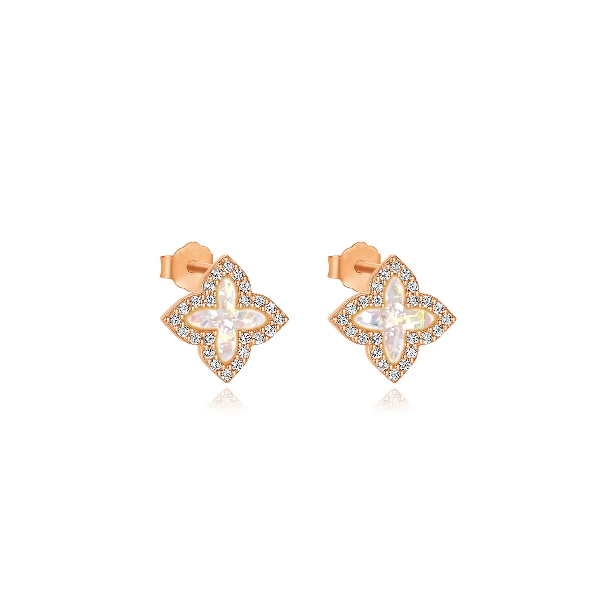 Cremation Ashes Earrings - Sparkling Clover Design