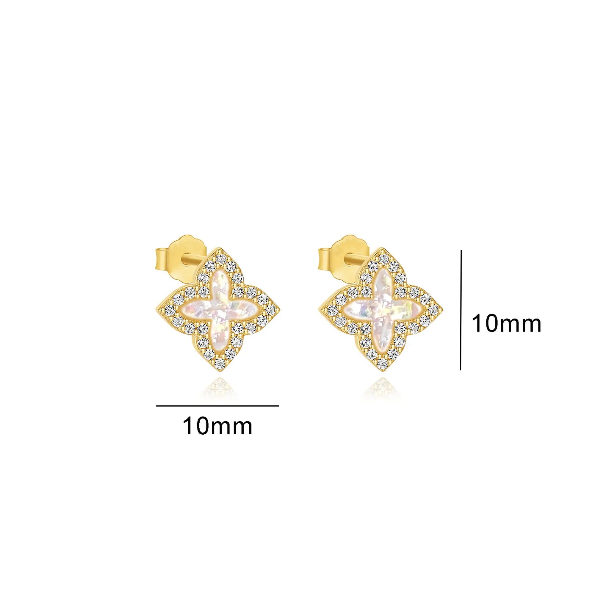 Cremation Ashes Earrings - Sparkling Clover Design